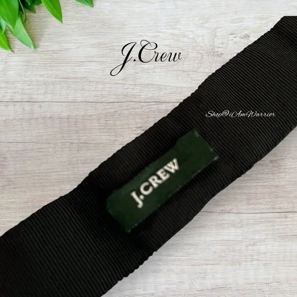 J.Crew Vintage Black Grosgrain Ribbon Belt w/ Smoky Crystal Squares @iamwarrior - Picture 6 of 8